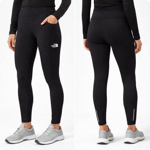 The North Face Winter Warm Leggings Black Large Reflective Running NWT - Picture 1 of 3